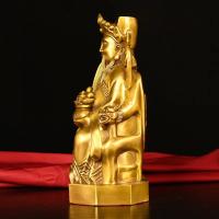 Latón W, decoración de escritorio de Buda grande, vestíbulo de entrada, muebles para el hogar, apertura de tienda, estatua de bronce, Dios Bi Gan Wen de - details 5