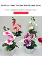 Nueva orquídea mariposa simulada de 26cm, regalos DIY, bonsái de orquídea Artificial, bonsái de flores artificiales para oficina interior y exterior - details 1