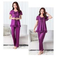 Conjunto de pijama de satén grande 5XL, pijamas cortos, decoración del hogar de mediana edad, pijamas de mujer baratos - details 5
