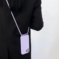 Fundas cruzadas simples, funda con cordón de silicona líquida para teléfono para iPhone 15, 11, 12, 13, 14 Pro Max, cuerda, collar, correa, funda suave - details 1