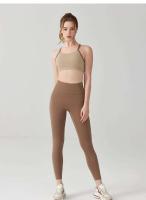 Conjunto de yoga con contraste de color para mujer, sujetador que absorbe los golpes de alto impacto con almohadillas fijas y mallas que levantan la cadera, ropa deportiva Fierss, gimnasio - details 18
