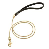 Correa de Oro para Perros con Asa Acolchada Resistente a Mordeduras Cadenilla de Lujo para Paseos Cubana para Mascotas - details 3