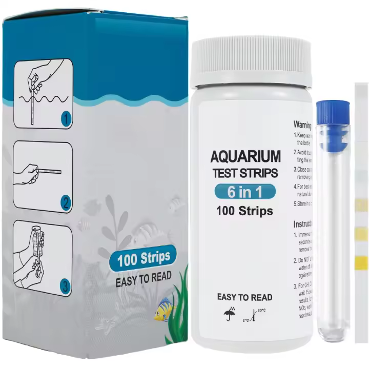 100/200Pcs Pruebas De Agua Para Acuario 5/6/7 En 1 Kit De Pruebas Para Piscina De Peces Agua Dulce Y Salada Herramienta De Prueba De pH - 1
