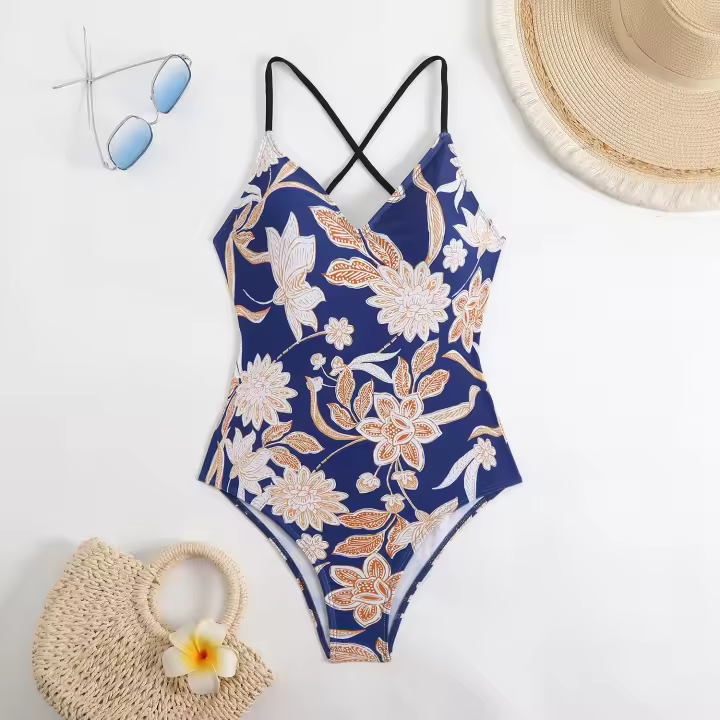 Bañador de Una Pieza 2025 Bikini Ajustable con Estampado Digital Trajes de Baño Sexys Adelgazantes - 1