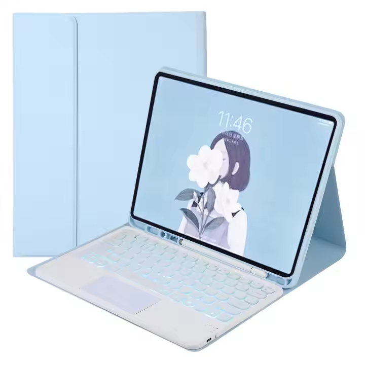 Funda con Teclado retroiluminado para iPad Pro, 11 ", 2024, Bluetooth, ratón inalámbrico, Touchpad RGB, Kit de soporte - 1