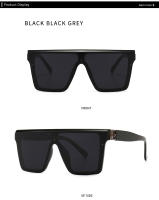 Toyear-gafas de sol cuadradas para hombre y mujer, lentes de sol de marca de diseñador de lujo, a la moda, Estilo Vintage, montura grande, parte superior plana, UV400 - details 5