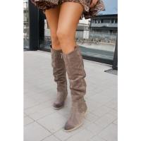 Botas de ante para mujer, zapatos largos informales, a la moda, para exteriores - details 7