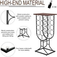 Estante de Vino Independiente Soporte de Estilo Rústico para 14 Botellas Decorativo y Apilable - details 4