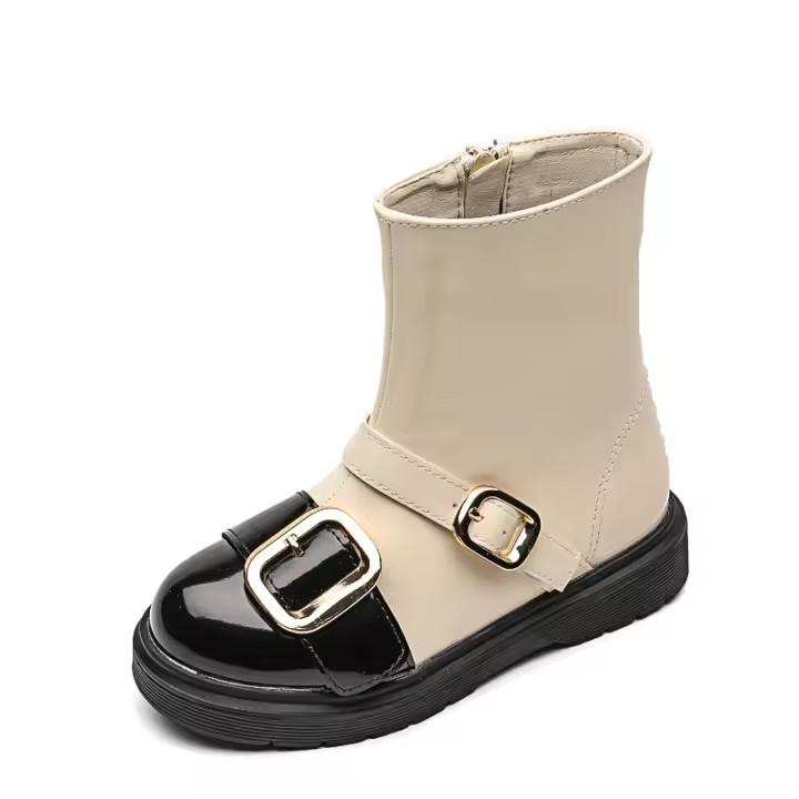 Moda Cinturón Hebilla Niñas Cremallera Lateral Niña Botas para Niños - 1