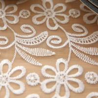 Mantel semitransparente bordado Ense blanco, juego de mesa de centro, tela floral de restaurante para decoración de bodas - details 4