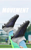 Zapatos de fútbol de tobillo alto para hombres, tacos largos para exteriores, zapatos de fútbol profesionales, zapatos de calcetín, TF/FG - details 19