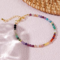 1 unidad 2024 Día de San Valentín chapado en oro de 18K piedras preciosas multicolores joyería delicada pulseras de cuentas para mujer regalo de Año Nuevo - details 1