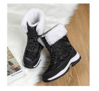 Botas de nieve para mujer, botines cálidos de felpa para exteriores, impermeables, antideslizantes, Zapatillas altas de Trekking, de algodón, Invierno - details 5