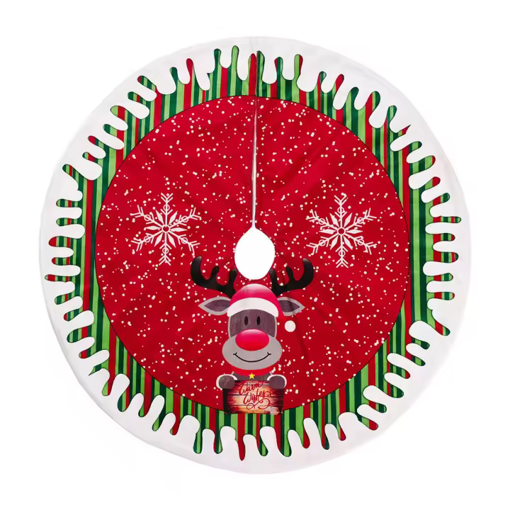 Falda de árbol de Navidad, Alfombra de Arbol de Navidad, Cubierta de Base de árbol de Navidad para Decoración de Fiesta Navideña (80cm) - 1