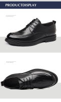 Zapatos de cuero genuino para hombres Transpirables, estilo británico, de cuadros, para bodas y negocios formales - details 12