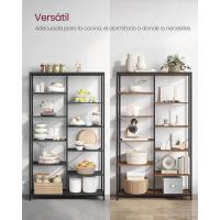 Estantería de 5 Niveles Diseño Rústico Marrón y Negro para Sala, Baño, Cocina Montaje Simple - details 14