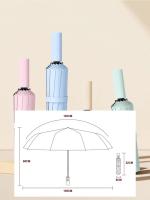 Paraguas automático grande de 24 huesos de Color sólido, luz plegable, gran formato, sombrilla para exteriores, protección UV, paraguas automático - details 6