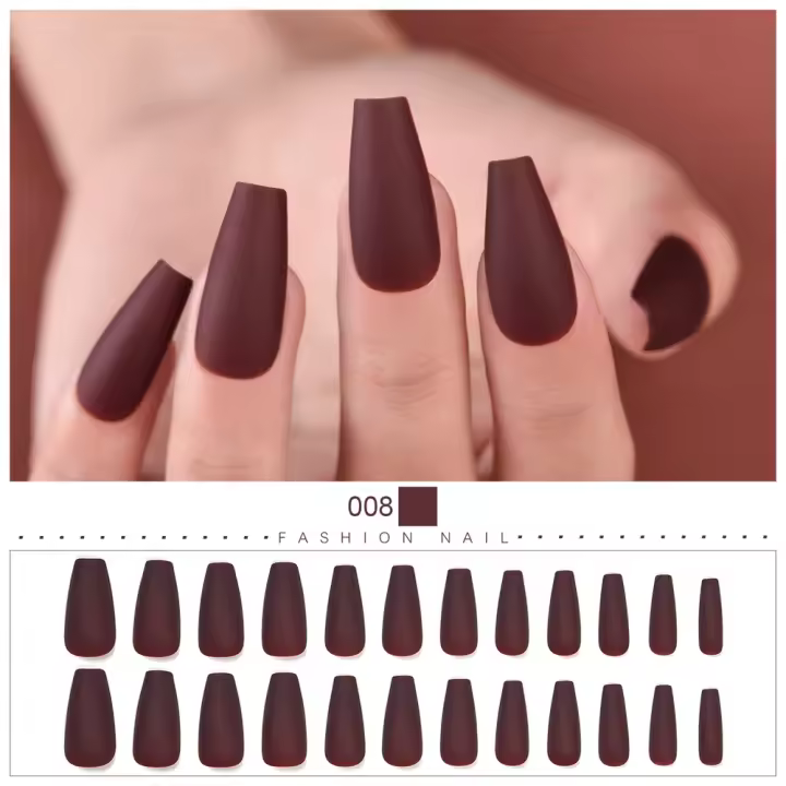 Puntas de Uñas Falsas KADS 24PCS Pintadas Material ABS Profesional Ideal para Diseño de Uñas y Extensión Fácil - 1