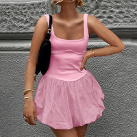 M24DS135 Ropa de Mujer Vestido de Verano Nuevo de Moda Color Sólido con Parches - details 6
