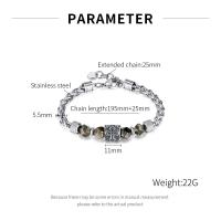Pulsera cruzada de acero inoxidable para hombre – Pulsera minimalista de eslabones de cadena – Joyería de moda y versátil inspirada en el punk - details 9