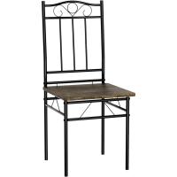 Mesa Comedor y 4 Sillas, Mesa y Sillas de Comedor de Nogal Veteada con Estructura de Metal, para Comedor, Cocina y salón - details 4