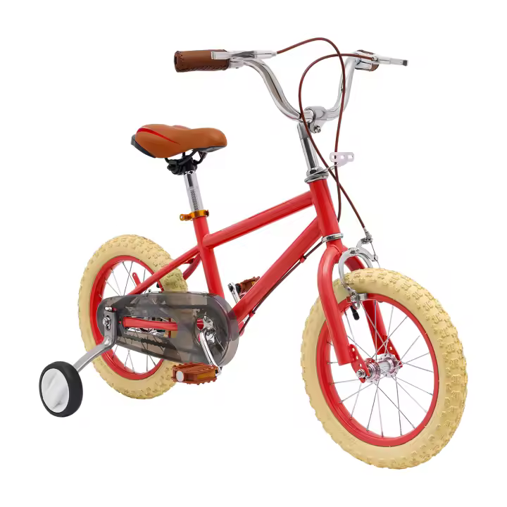 Bicicleta Infantil de 14 Pulgadas con Ruedas Adicionales para Niños de 3 a 4 años y 35,4-43,3 Pulgadas de Alto Rojo - 1