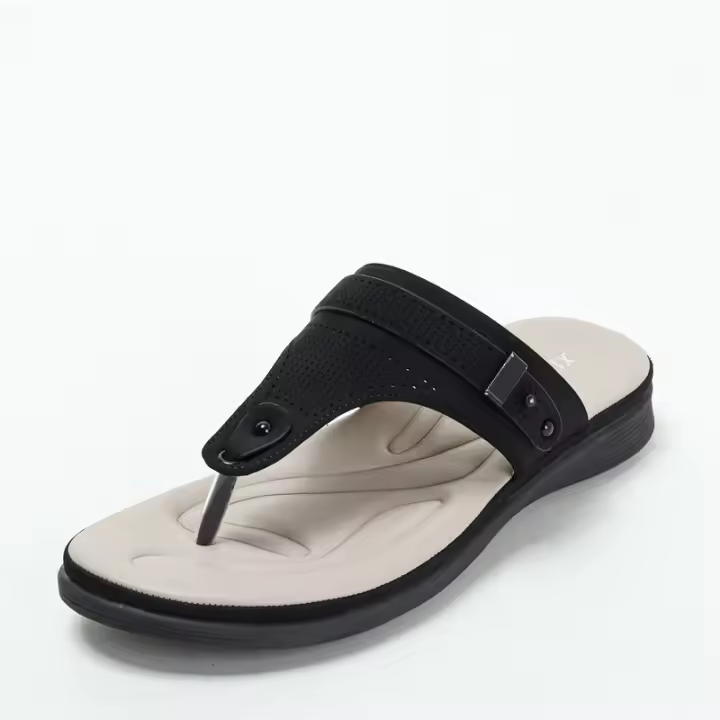 Chanclas de comercio exterior para mujer para usar al aire libre moda 2025 nuevas sandalias de verano con suela gruesa y tacón de cuña. - 1