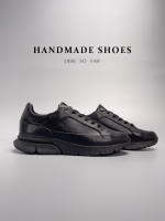 Zapatos hechos a mano, zapatos deportivos, zapatos de cuero para hombre, versátiles, pequeños, negros, que aumentan la altura. - details 13