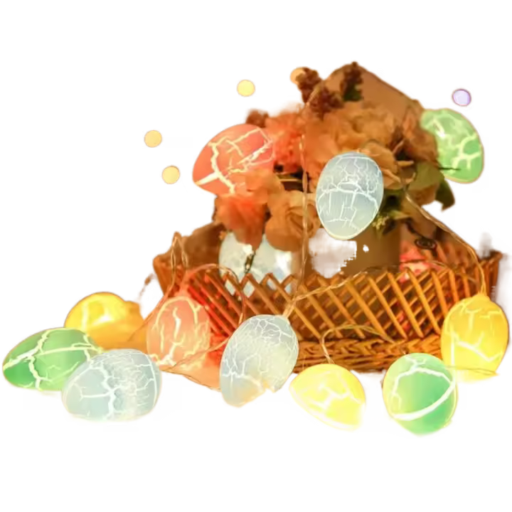 Guirnalda de huevos de Pascua de 3 metros, colorida, 20LED, guirnalda de luces Led para huevos, adorno de fiesta, Lámpara decorativa intermitente para Festival - 1