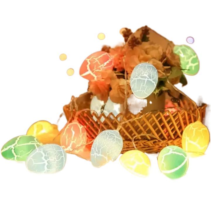 Guirnalda de huevos de Pascua de 3 metros, colorida, 20LED, guirnalda de luces Led para huevos, adorno de fiesta, Lámpara decorativa intermitente para Festival - 1