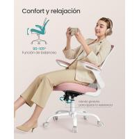 Silla de Oficina, Silla de Escritorio de Malla, Silla Giratoria Ergonómica, Soporte Lumbar, Oscilante, Asiento de 53 cm, Apoyabrazos Abatibles, Negro OBN037BKV2 - details 35