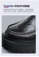 Nueva plataforma de moda, zapatos casuales, zapatos de cuero de punta grande para hombres de negocios británicos, cuero genuino - details 11