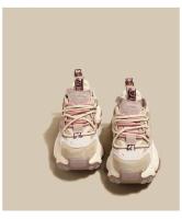 Zapatos deportivos de suela gruesa informales transpirables de cuero genuino para mujer que mejoran la altura - details 5
