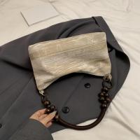 Elegante bolso de hombro de terciopelo con correa de cuentas - Diseño elegante de nubes, cierre de cremallera, forro de poliéster suave, disponible en negro y verde, elegante bolso de mujer para uso diario - details 3