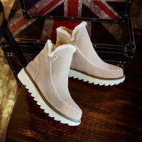 Zapatos de algodón con suela gruesa de gran tamaño para mujer, ots cortos cálidos de Color sólido, novedad de invierno - details 0