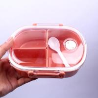 Fiambrera de tres rejillas para niños, contenedor de grado alimenticio de dibujos animados lindos, almuerzo de doble capa, Bento, Oficina - details 6