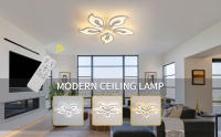 Goeco Luz de Techo LED Moderna 33W, Regulable, Control Remoto, Acrílico, Iluminación Interior Nórdica para Sala de Estar, 66*66*7 CM - details 0
