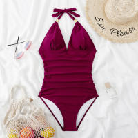 Trajes de Baño de Una Pieza para Mujer, Bañador elegante, Reductor, Halter, Playa, Verano, Push Up, Aprieta Barriga, Tankinis - details 24