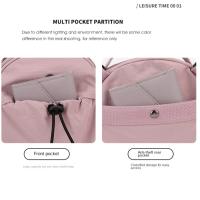 Bolsa de almacenamiento de nailon para teléfono móvil, bolso redondo pequeño informal de gran capacidad, Color sólido, estilo coreano, bolso de hombro individual para estudiantes - details 2