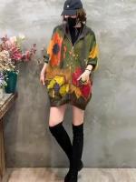 Masss-suéteres con capucha para mujer, ropa de moda de invierno, holgados cárdigans con estampado Floral, cálidos e informales de lujo, talla grande, 2024 - details 8