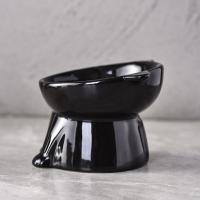 Dispensador de alimentos, cuenco de cerámica para gatos, cuenco de base alta creativo para mascotas, cuenco de alimentación de comida para perros con boca inclinada multiusos, protección del cuello - details 3