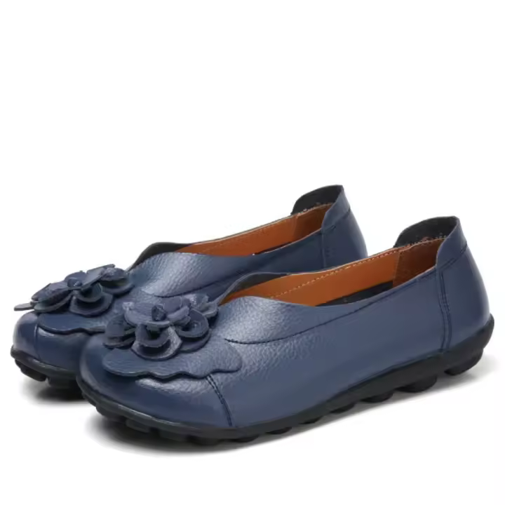 Mocasines de cuero suave para mujer, planos, para trabajar, caminar, conducir - 1