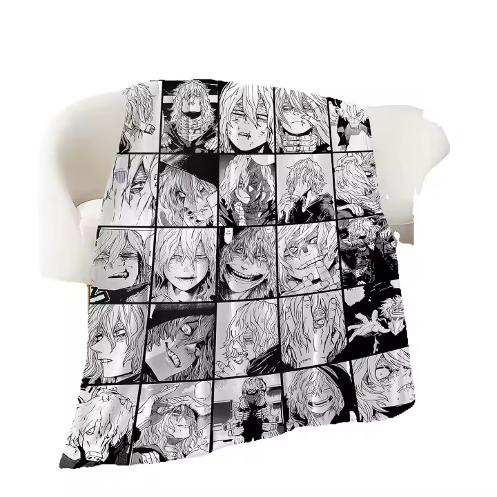Mha Todoroki Shoto manta de franela, microfibra, suave, cómoda, antipelusas, peluda, ligera, cálida, cama, sofá, edredón de viaje, adultos y niños, X334 - 1