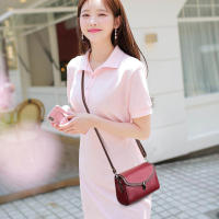 Bolso de hombro de cuero de PU para mujer, bolso cruzado de gran capacidad con solapa pura, simple, moderno, color sólido - details 6