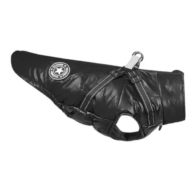 Chaqueta cálida de invierno con arnés para perros pequeños y medianos, abrigo de algodón grueso impermeable para mascotas, ropa para Chihuahua, Bulldog francés - 1