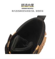 Hombres Estilo Retro Británico High-Top Primavera Transpirable Tobillo Con Cordones Trabajo De Goma Montañismo Al Aire Libre Desierto Combate Ruibarbo - details 18