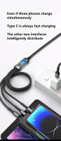 Cable de carga rápida 3 en 1 de 100W, Chip Visual inteligente, línea de carga trenzada de nailon, diseño transparente para iPhone y Android - details 2