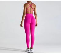 Conjunto de Yoga para Mujer Ropa Deportiva de Entrenamiento de Malla Transpirable Secado Rápido 2 Piezas Chaleco y Shorts para Correr y Modelar Espalda Material de Nylon - details 5