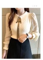 2025 otoño mujer gasa Patchwork suéter manga linterna cuello vuelto jersey con botones mujer Oficina señora suéter invierno - details 17