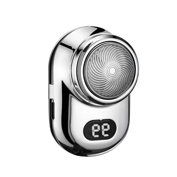 Mini Afeitadora eléctrica portátil, maquinilla de afeitar con pantalla Digital inteligente, USB, con espejo, para amante, marido, novio - 1